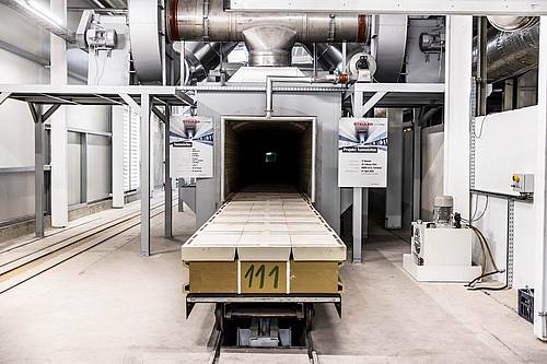 View into the new tunnel kiln at Steuler in Höhr-Grenzhausen