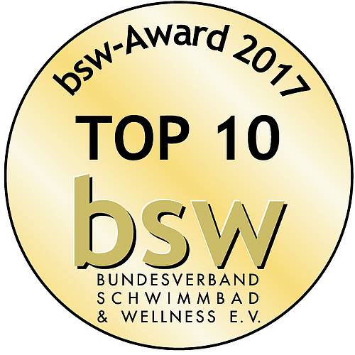 Siegel des Bundesverbands Schwimmbad & Wellness e.V. bsw-Award 2017