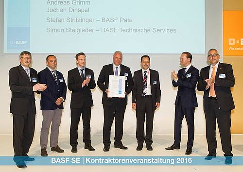 Preisverleihung an STEULER-KCH bei der BASF Kontraktorenveranstaltung 2016