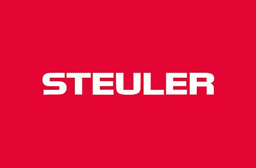 Steuler Logo weiß auf rotem Hintergrund