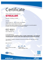 ISO9001 Certificate for Steuler Holding