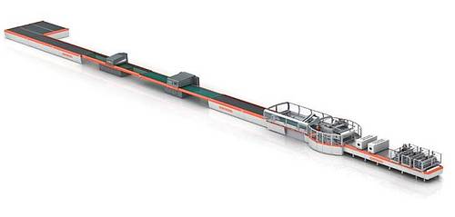 Neue Bandpresse Sacmi Continua Plus für großformatige Fliesen bei NordCeram