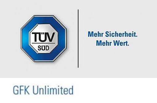 Siegel des TÜV Süd GFK Unlimited