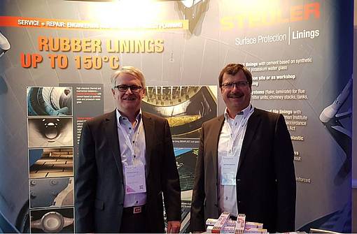 Messestand und Team von Steuler Linings bei der Sewage and Sludge 2019 in Antwerpen