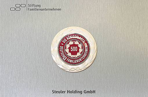 Certificate Steuler Holding as one of the 500 most important German family companies