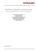 Richtlinie Spenden und Sponsoring für Firmen der Steuler-Gruppe