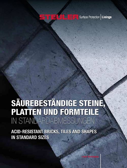 Steuler catalog acid-resistant bricks, tiles and shapes in standard sizes