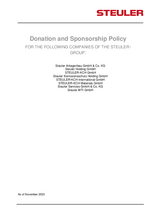 Donation and Sponsorship Policy for the Steuler Group